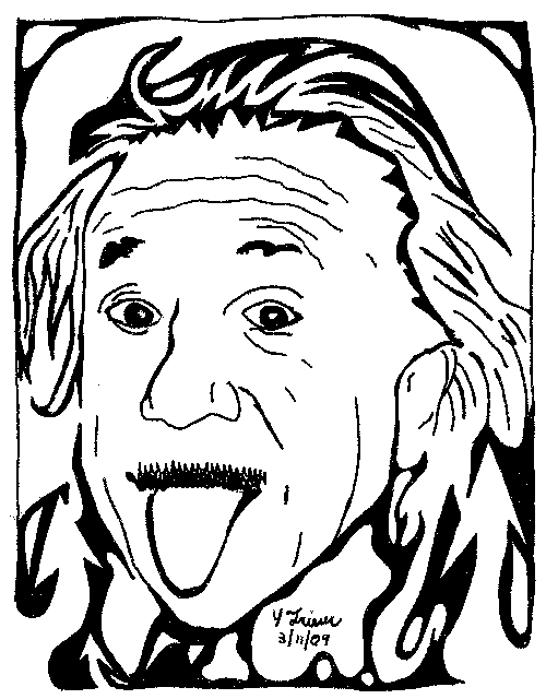 Portait maze of albert einstein