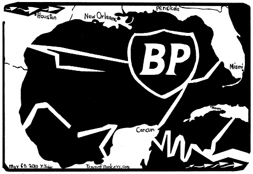 BP oil spill cartoon maze