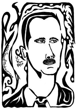 celebrity maze portrait Bashar Assad - president of syria