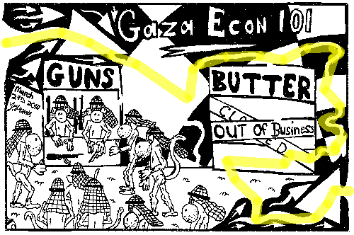 maze solution Editorial maze cartoon of gaza guns and butter