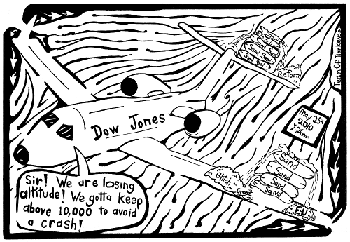 Dow Jones Airlines Maze Cartoon