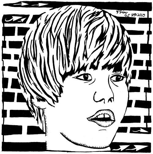 Maze portrait of Justin Bieber