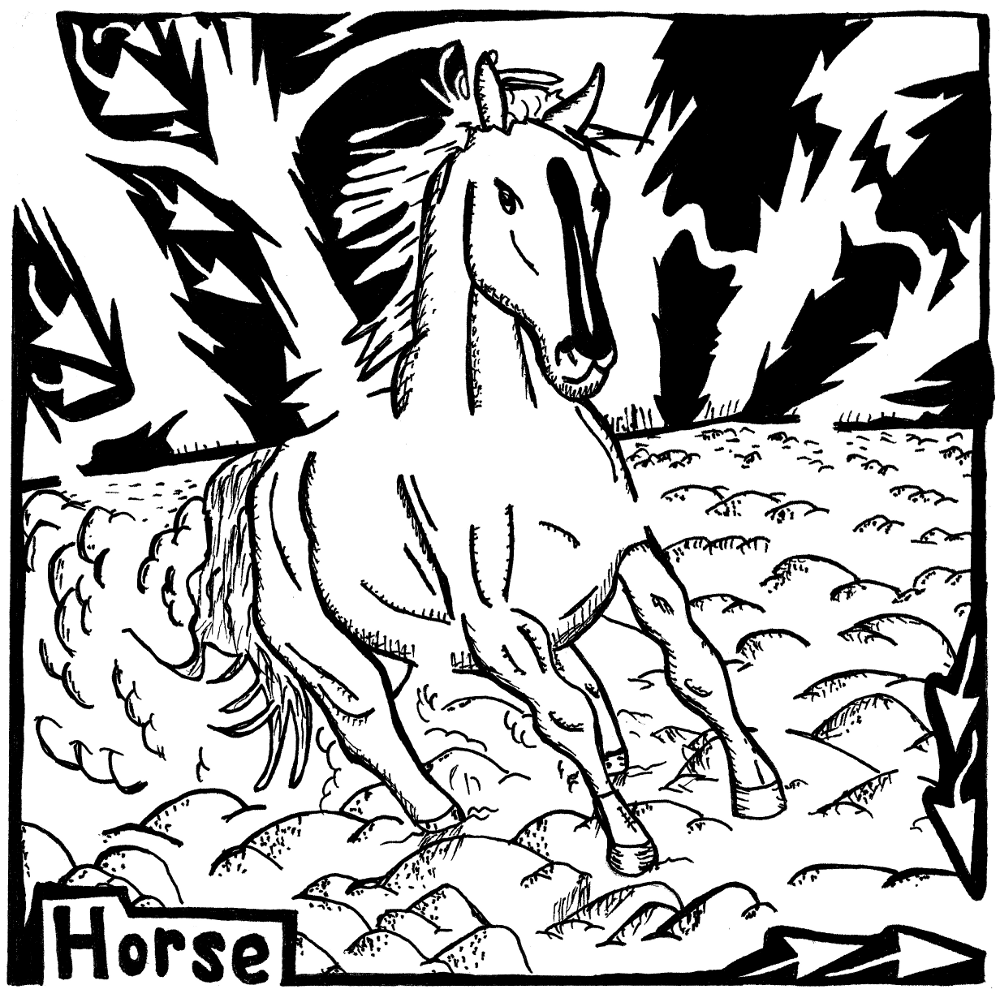 h is for horse maze by yonatan frimer for the letter H maze