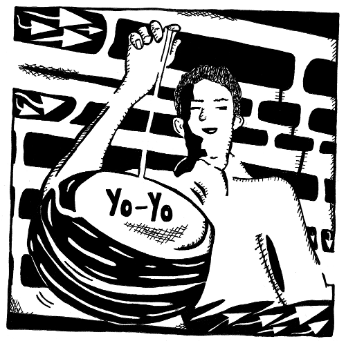 Maze of a guy with a yo yo for the letter y maze