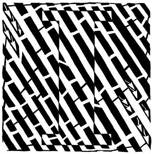 Maze art of the letter I, by Yonatan Frimer