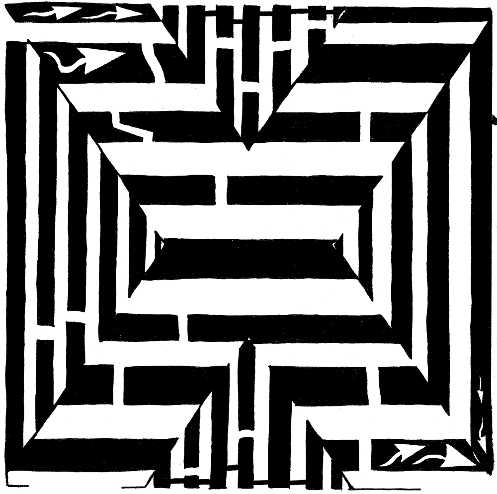 Letter X maze, twenty-fourth letter in the alphabet, upper-case