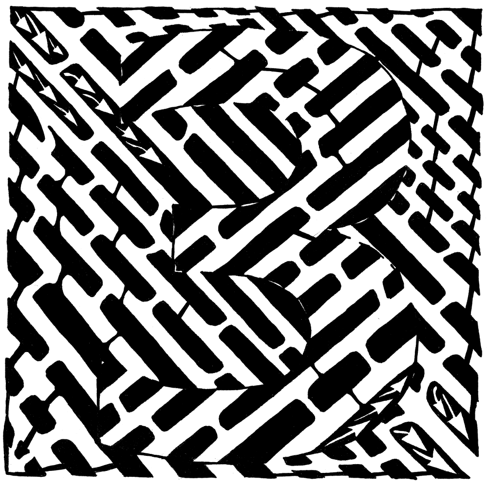 Maze by Yonatan Frimer of the number three (3)