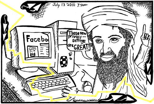 cartoon Osama Bin Laden. Maze cartoon on volatility of