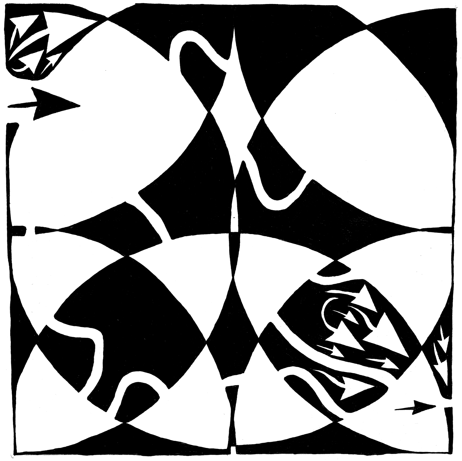 Rorschach maze art by Yonatan Frimer