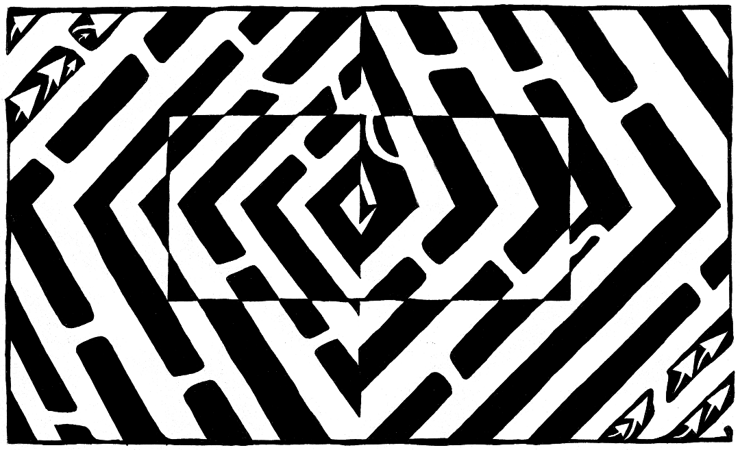 AN OPTICAL ILLUSION MAZE OF FLOATING SQUARE EYE HURTING PSYCHEDELIC YONATAN FRIMER MAZES HDTV 1000