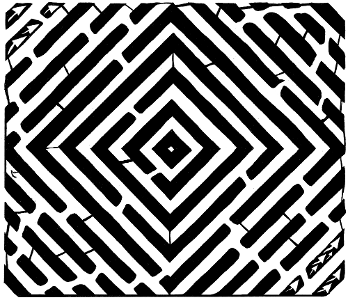 Diamond pulse maze art by Yonatan Frimer