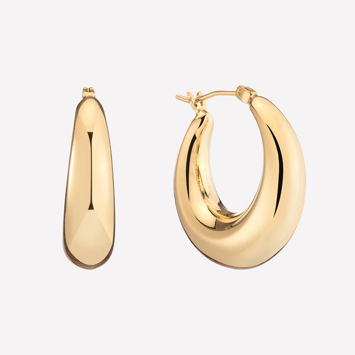 Bonheur Jewelry large puffy hoop earrings