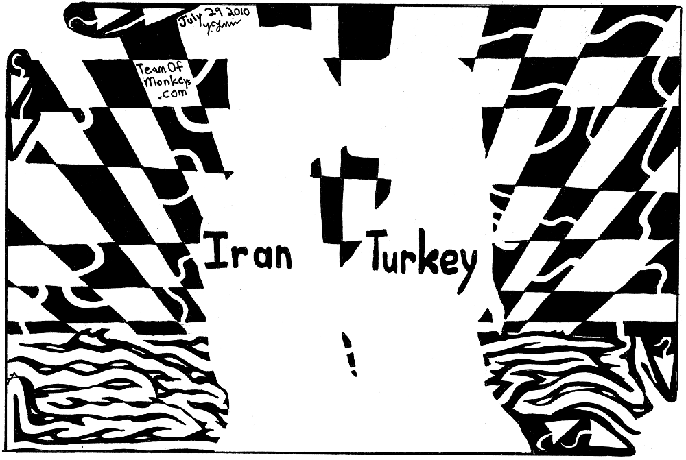 maze cartoon psychedelic kissing couple iran and turkey